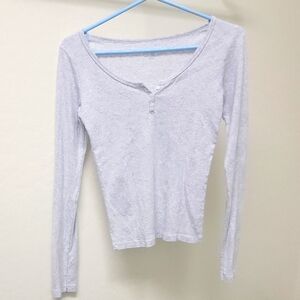 Brandy Melville Gray Fitted Long Sleeve